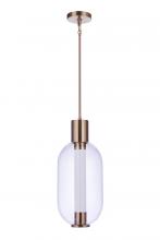  P996SB-LED - Holmes 1 Light LED Pendant in Satin Brass