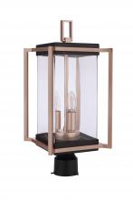  ZA6515-MNSB - Metalwork 3 Light Outdoor Post Mount in Midnight/Satin Brass