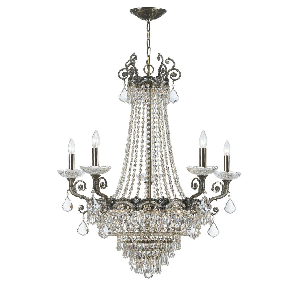 Majestic 11 Light Swarovski Strass Crystal Historic Brass Chandelier