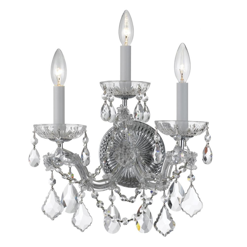 Maria Theresa 3 Light Swarovski Strass Crystal Polished Chrome Sconce