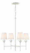  534-MT - Broche 4 Light Matte White Chandelier