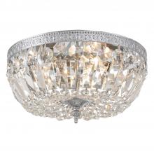  712-CH-CL-MWP - Crystorama 3 Light Hand Cut Crystal Polished Chrome Flush Mount