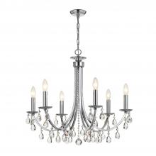 Crystorama 8826-CH-CL-S - Bridgehampton 6 Light Swarovski Strass Crystal Polished Chrome Chandelier