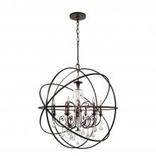 Crystorama 9219-EB-CL-SAQ - Solaris 6 Light Spectra Crystal English Bronze Sphere Chandelier