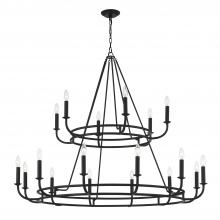  BAI-A2109-MK - Bailey 18 Light Matte Black Chandelier