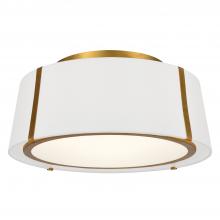  FUL-905-GA - Fulton 3 Light Antique Gold Semi Flush Mount