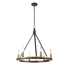  DVP46326BR+GR-CCT - Aletheia Hybrid CCT 6 Light Chandelier