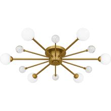  QSF6781BRG - Combe 6-Light Brushed Gold Semi-Flush Mount