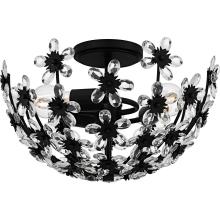  QSF6783MBK - Rosemary 3-Light Matte Black Semi-Flush Mount