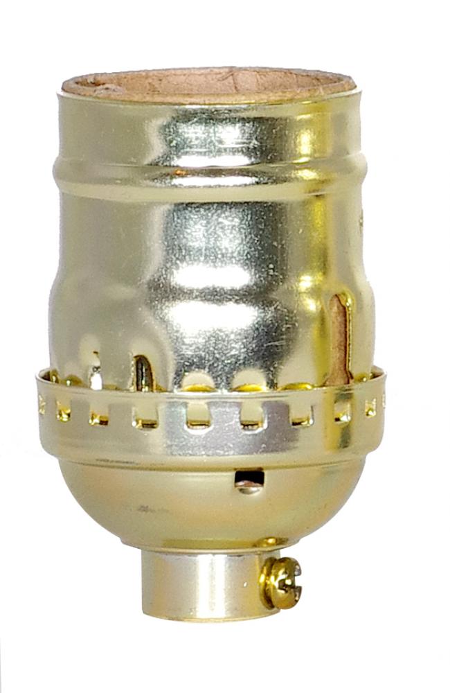 Short Keyless Socket; 1/8 IPS; Aluminum; Brite Gilt Finish; 660W; 250V; With Set Screw