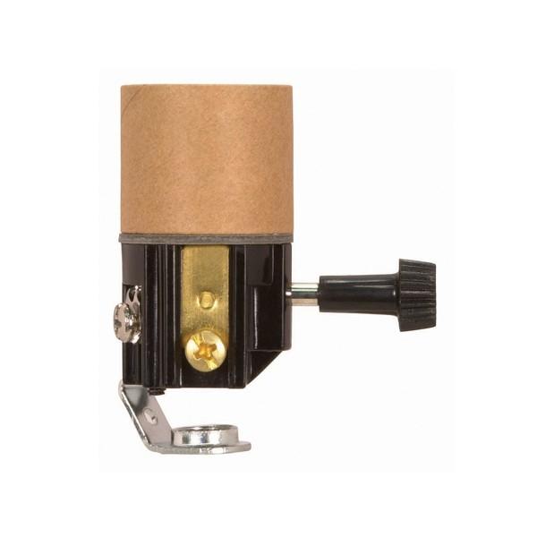Turn Knob Socket With Paper Liner; 2" Height; 3-Way Turn Knob; Screw Terminals; 1/8 IP; Inside