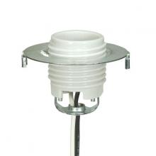 Satco Products Inc. 80/1768 - Keyless Threaded Porcelain Socket With Hickey And Ring; 26&#34; Leads; Glazed; 660W; 250V