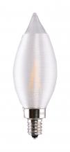  S11304 - 2 Watt CA11 LED; Satin Spun Clear; Candelabra base; 2700K; 120 Volt; Carded