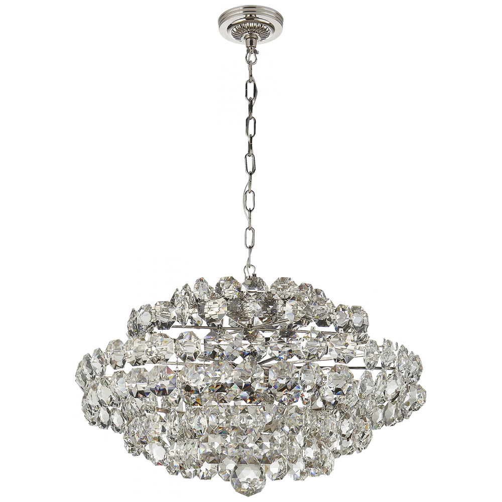 Aerin Polished Nickel w/ Crystal 12Lt Chandelier