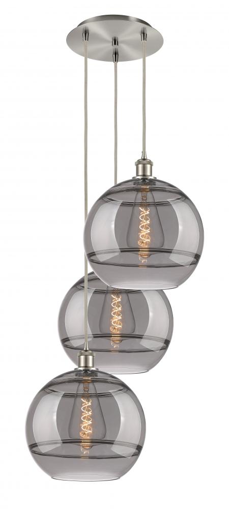 Rochester - 3 Light - 19 inch - Brushed Satin Nickel - Cord hung - Multi Pendant