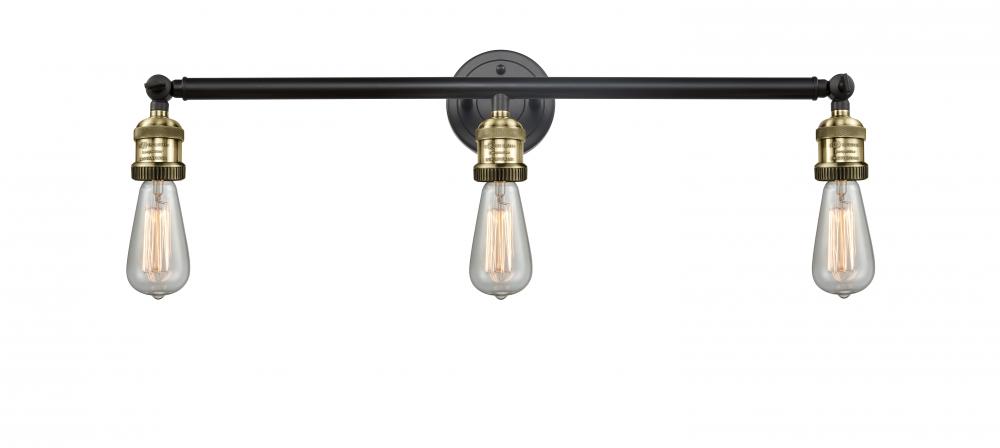 Bare Bulb - 3 Light - 30 inch - Black Antique Brass - Bath Vanity Light