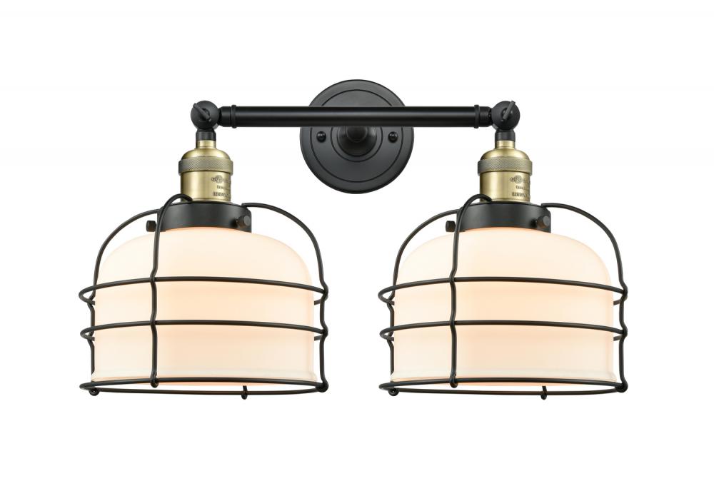 Bell Cage - 2 Light - 19 inch - Black Antique Brass - Bath Vanity Light