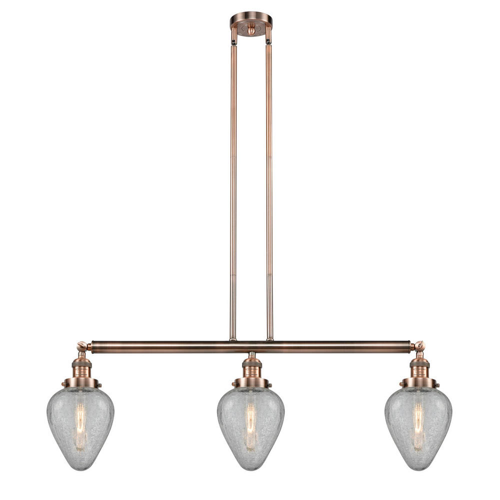 Geneseo - 3 Light - 38 inch - Antique Copper - Stem Hung - Island Light