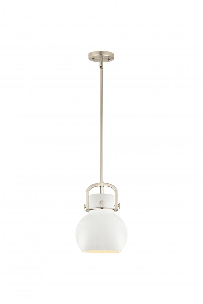 Newton Sphere - 1 Light - 8 inch - Satin Nickel - Mini Pendant