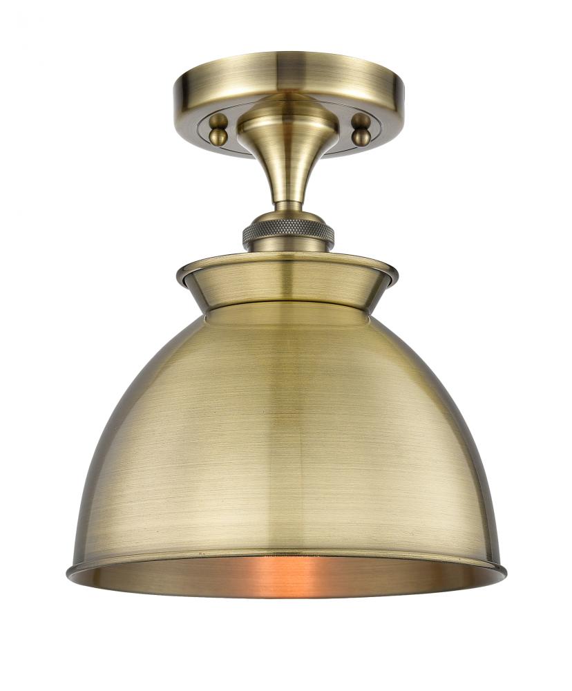 Adirondack - 1 Light - 8 inch - Antique Brass - Semi-Flush Mount