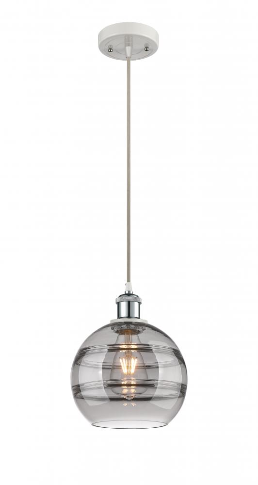 Rochester - 1 Light - 8 inch - White Polished Chrome - Cord hung - Mini Pendant