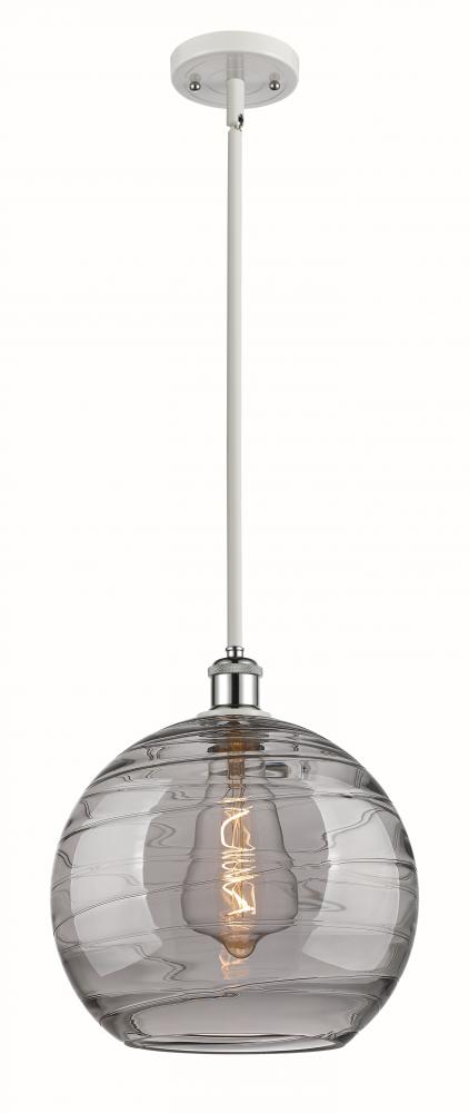 Athens Deco Swirl - 1 Light - 12 inch - White Polished Chrome - Mini Pendant