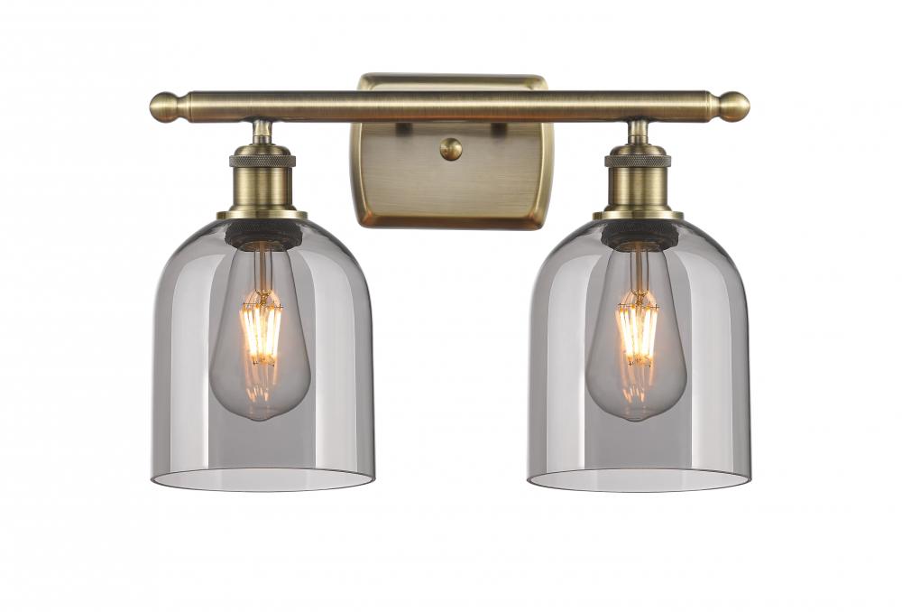 Bella - 2 Light - 16 inch - Antique Brass - Bath Vanity Light