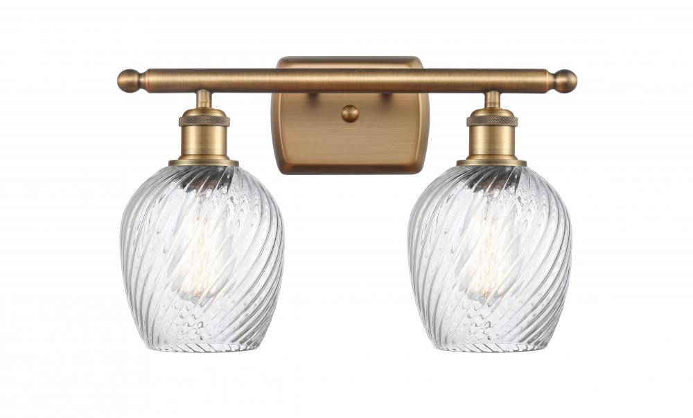 Salina - 2 Light - 16 inch - Brushed Brass - Bath Vanity Light