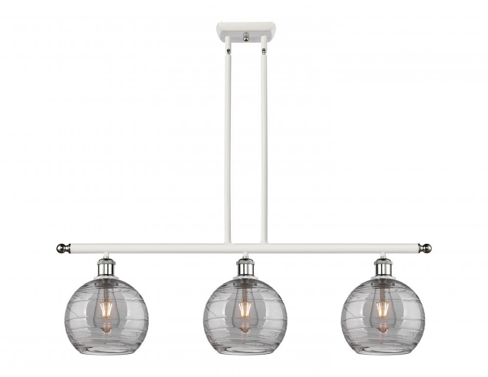 Athens Deco Swirl - 3 Light - 36 inch - White Polished Chrome - Cord hung - Island Light