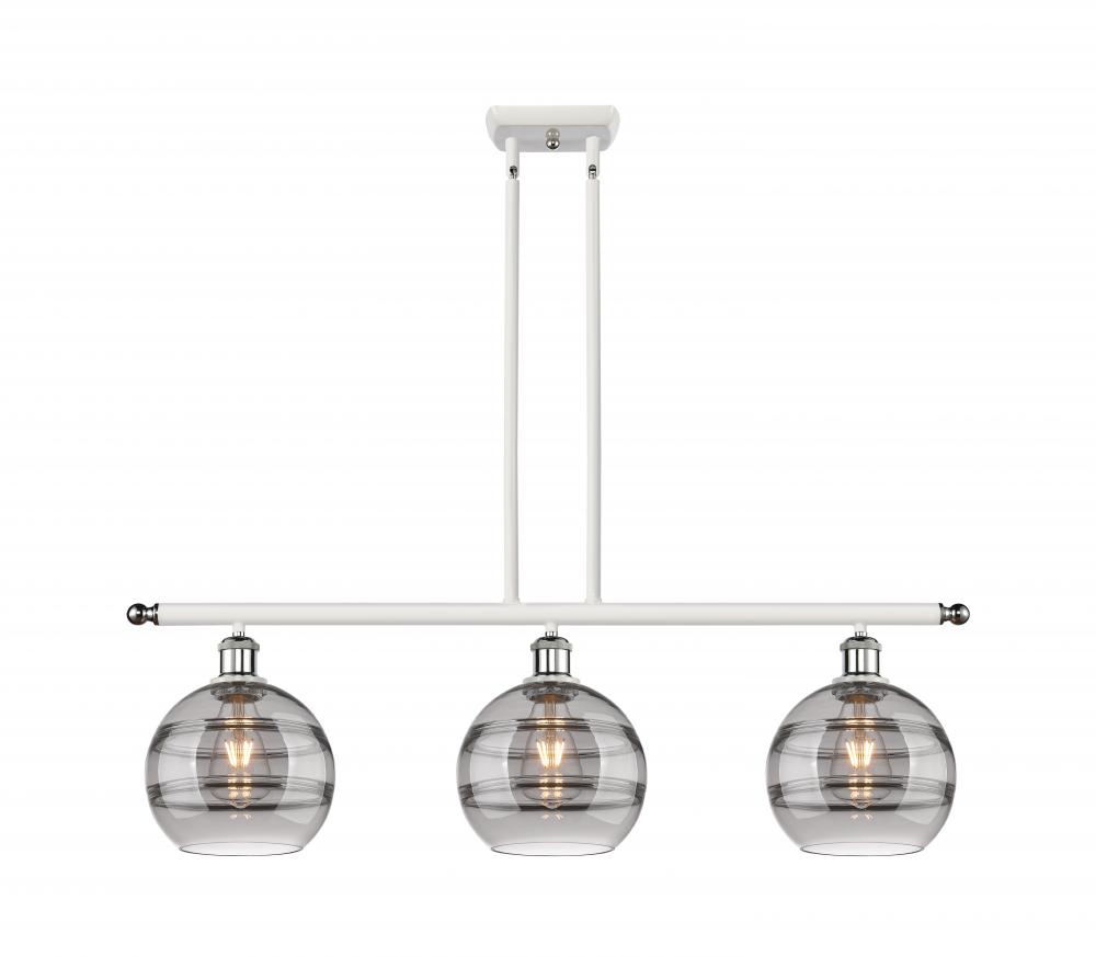 Rochester - 3 Light - 36 inch - White Polished Chrome - Cord hung - Island Light