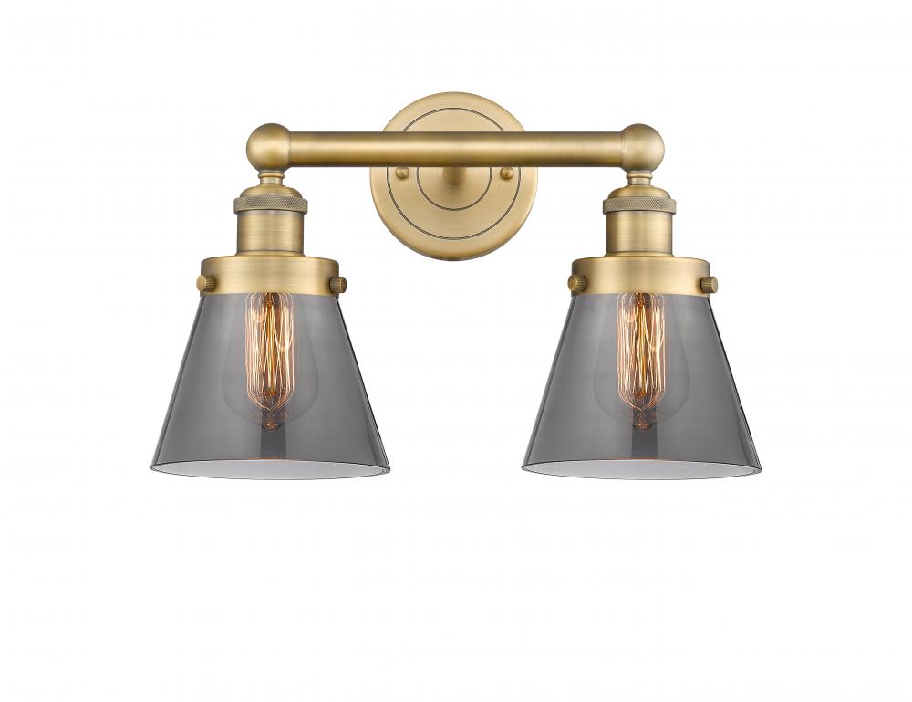 Cone - 2 Light - 15 inch - Brushed Brass - Bath Vanity Light