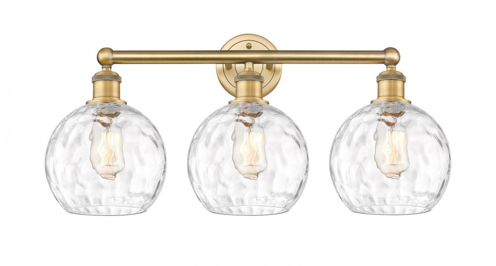 Athens Water Glass - 3 Light - 26 inch - Brushed Brass - Bath Vanity Light