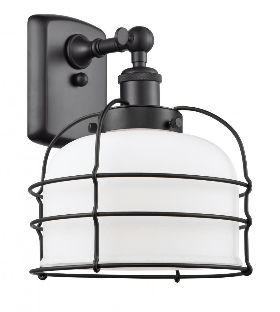 Bell Cage - 1 Light - 8 inch - Matte Black - Sconce