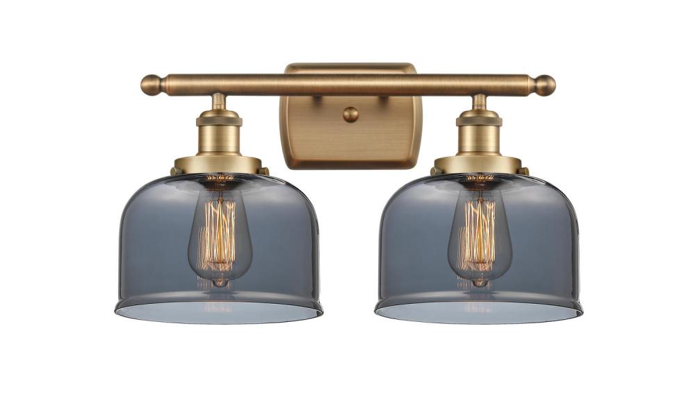 Bell - 2 Light - 18 inch - Brushed Brass - Bath Vanity Light