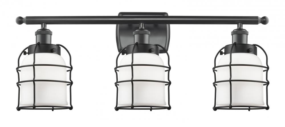 Bell Cage - 3 Light - 26 inch - Matte Black - Bath Vanity Light