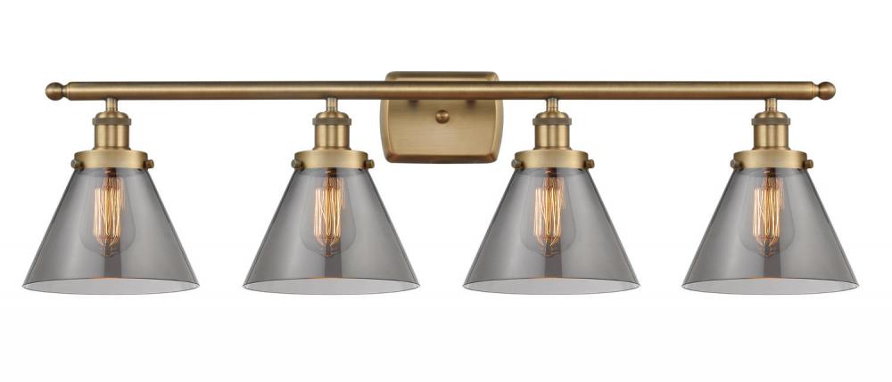 Cone - 4 Light - 38 inch - Brushed Brass - Bath Vanity Light