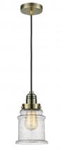  100AB-10BK-2H-AB-G184 - Winchester - 1 Light - 8 inch - Antique Brass - Cord hung - Mini Pendant