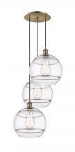 Innovations Lighting 113B-3P-AB-G556-12CL - Rochester - 3 Light - 19 inch - Antique Brass - Cord hung - Multi Pendant