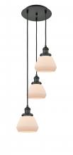  113F-3P-BK-G171 - Fulton - 3 Light - 14 inch - Matte Black - Cord hung - Multi Pendant