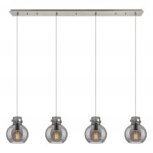  124-410-1PS-SN-G410-8SM - Newton Sphere - 4 Light - 52 inch - Brushed Satin Nickel - Cord hung - Linear Pendant