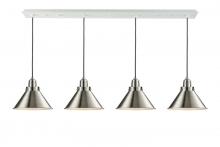  124W-10GY-2H-SN-M10-SN - Winchester - 4 Light - 48 inch - White - Cord hung - Linear Pendant