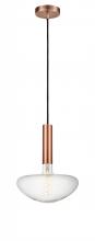  198-1P-AC-BB250LED - Edison - 1 Light - 10 inch - Antique Copper - Cord hung - Mini Pendant