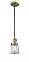 Innovations Lighting 201C-BB-G182S - Canton - 1 Light - 5 inch - Brushed Brass - Cord hung - Mini Pendant