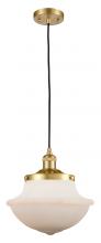  201C-SG-G541-LED - Oxford - 1 Light - 12 inch - Satin Gold - Cord hung - Mini Pendant