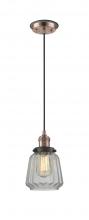  201CBP-ACBK-G142 - Chatham - 1 Light - 7 inch - Antique Copper - Cord hung - Mini Pendant