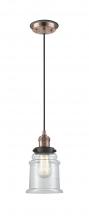  201CBP-ACBK-G182 - Canton - 1 Light - 6 inch - Antique Copper - Cord hung - Mini Pendant