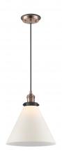  201CBP-ACBK-G41-L - Cone - 1 Light - 12 inch - Antique Copper - Cord hung - Mini Pendant