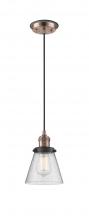 Innovations Lighting 201CBP-ACBK-G64 - Cone - 1 Light - 6 inch - Antique Copper - Cord hung - Mini Pendant