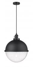 Innovations Lighting 201CSW-BK-HFS-124-BK-LED - Hampden - 1 Light - 13 inch - Matte Black - Cord hung - Pendant