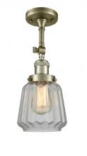 Innovations Lighting 201F-AB-G142 - Chatham - 1 Light - 7 inch - Antique Brass - Semi-Flush Mount